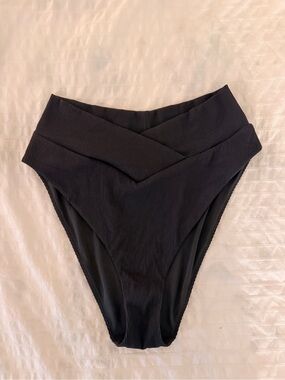 Aerie High-Waist/High Cut Ribbed Bikini Bottom